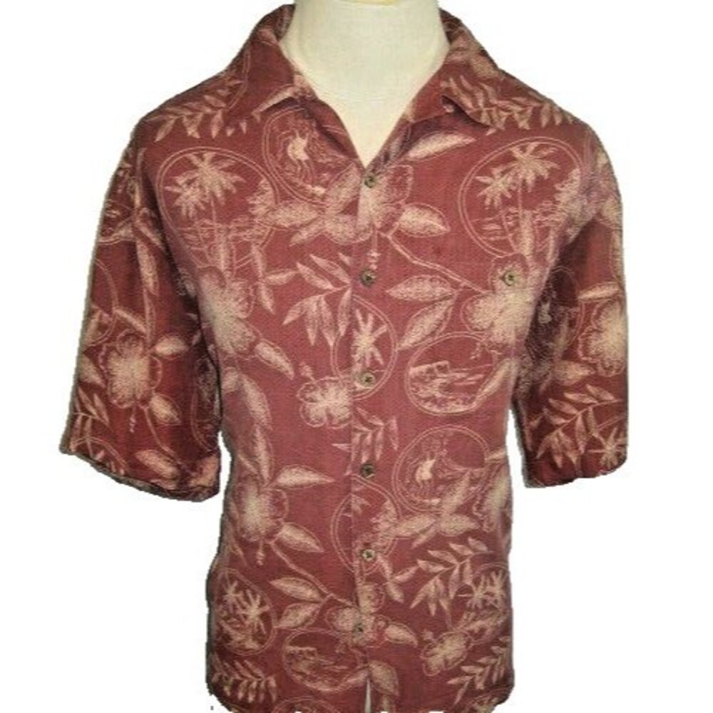 Mens Boca Classics Floral Silk SS Aloha Hawaiian Island Casual Shirt sz XL